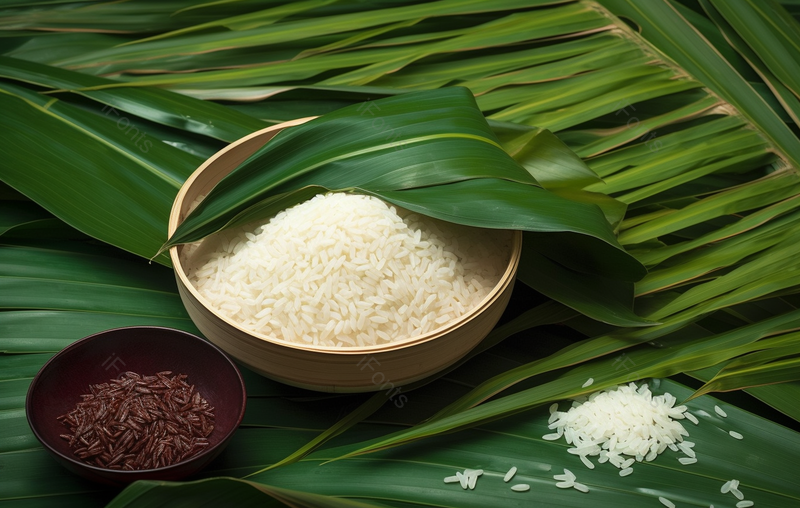 端午节糯米黑米粽叶粽子制作食材背景,高清,摄影图,摄影图片,图片大全,摄影图免费下载